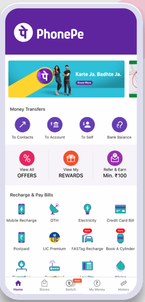 Fastag Recharge through Phonepe